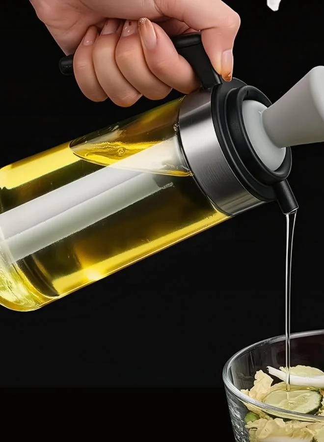 كويزين أرت موزع زيت فيكي 2 في 1 زجاج صودا جير مع فرشاة 550 مل